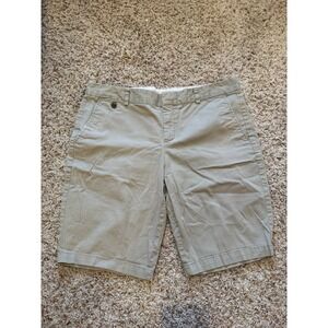 Dockers Womens Khaki Chino Shorts Tan Stretch Casual Bermuda Size 14